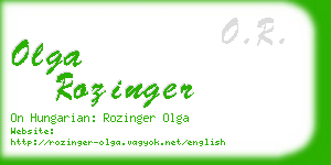 olga rozinger business card